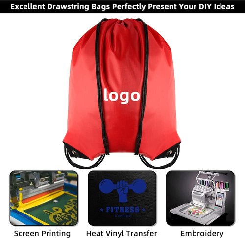 GoodtoU Drawstring Backpack - 20 Pcs Cinch Bags for Gym & Sports | Red Color, Durable Design
