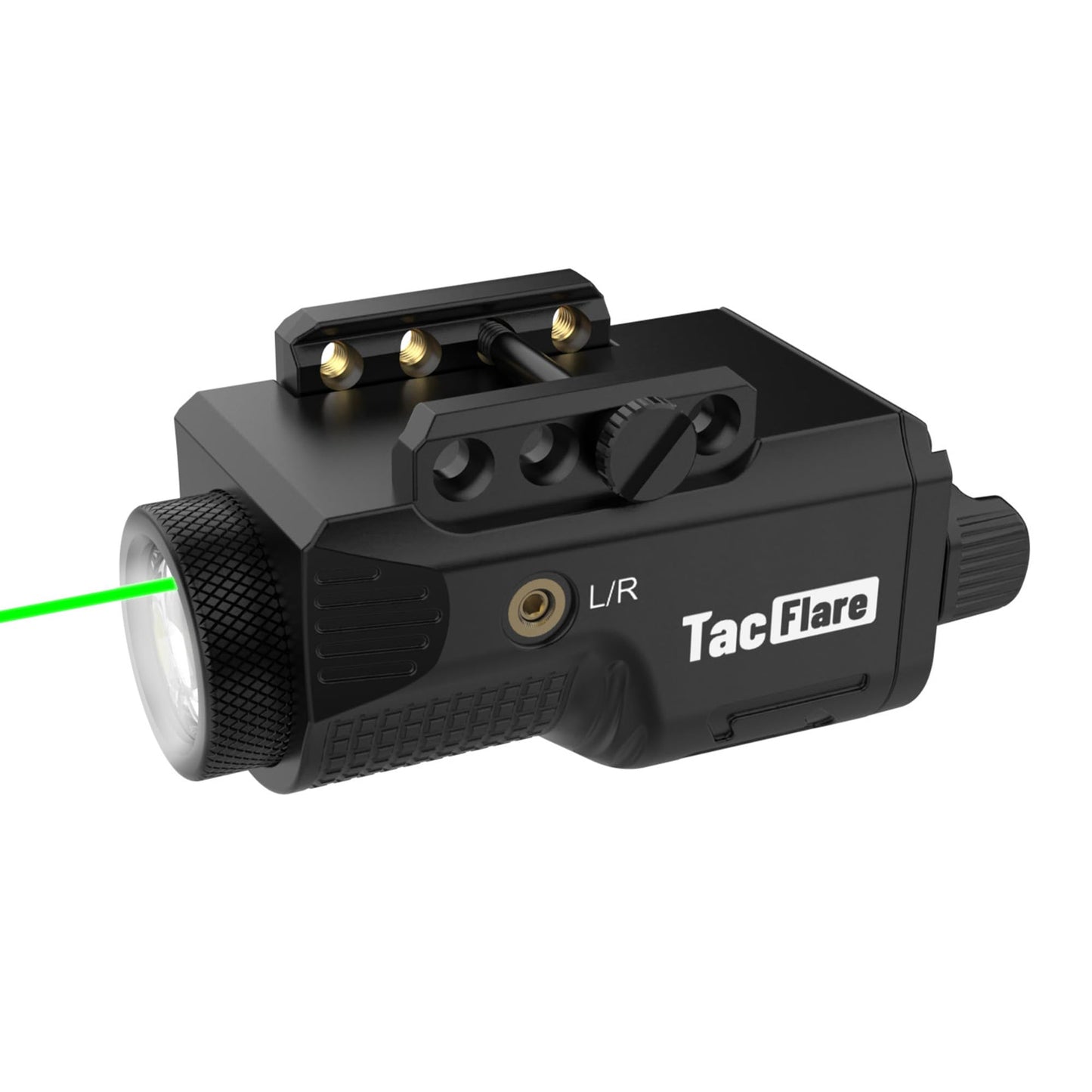 TacFlare Laser Light Combo - 800 Lumens Green Laser Beam Flashlight for Pistol Gun Picatinny 1913 Rail, Tactical Weapon Light Laser, USB C Rechargeable