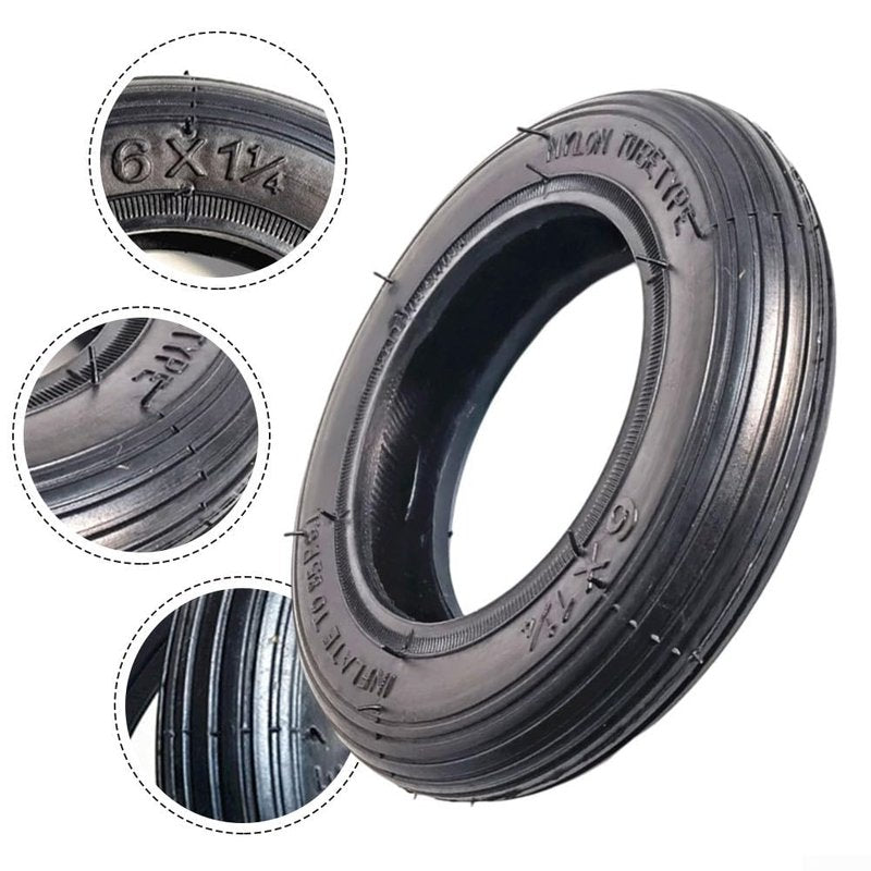 6 * 1.25 Thickened Outer Tire For Electric Scooter, 6 inch 6x1 1/4 Vacuum Tire, Rubber Tubeless Tyre Replacement