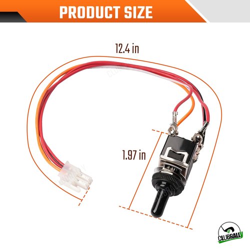 CLUBRALLY Golf Cart Run/Tow Switch with Connecting Wires, Fits EZGO Electric 1994-Up TXT, DCS and PDS, OEM#73125-G01/633114