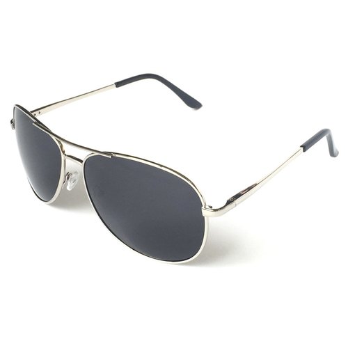 J+S Premium Military Style Classic Aviator Sunglasses, Polarized, 100% UV protection for Boys Girls (Small Frame - Silver Frame/Black Lens)