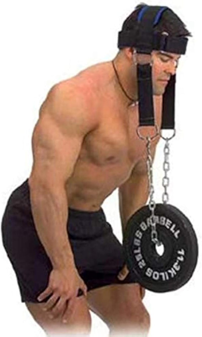 Neck Exercise Trainer-Adjustable Neck Harness for Weight Training/Neck Exerciser with Chain Weight Lifting Chin & Head Neck Exerciser Straps Gym Bodbuilding Equipment and Neck Injury Recovery