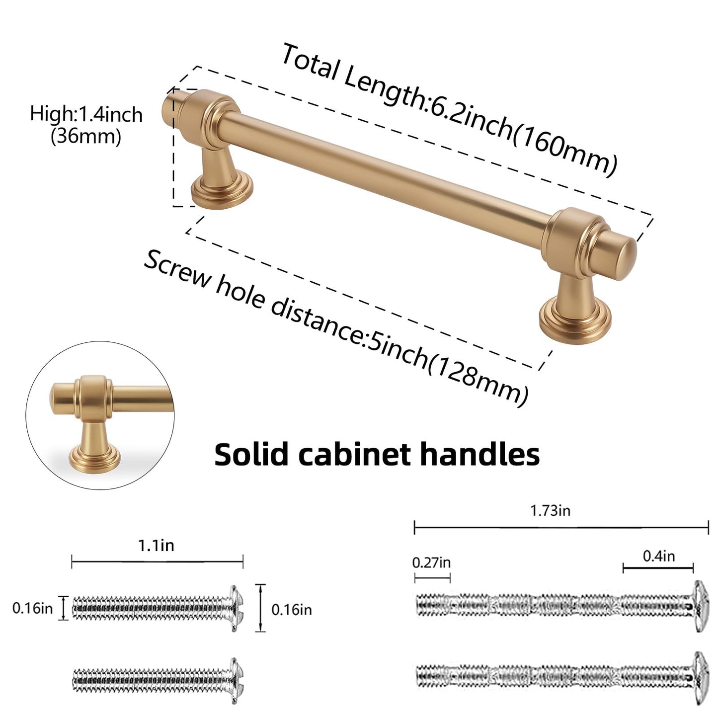 POVEFONK JBUS14 20 Pack 5 Inch(128mm) Champagne Bronze Kitchen Cabinet Handles Cabinet Pulls Gold Drawer Pulls Kitchen Cabinet Hardware Handles Dresser Handles