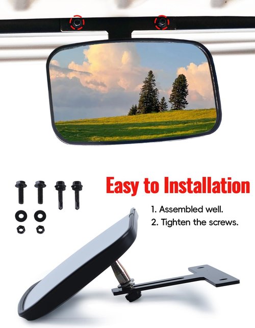 LUXEMOTO Universal Rearview Mirror, Extra Wide Rear View Mirror 360° Adjustable Convex Center Panoramic Interior Mirrors for EZGO, Yamaha, Club Car Golf Cart Accessories