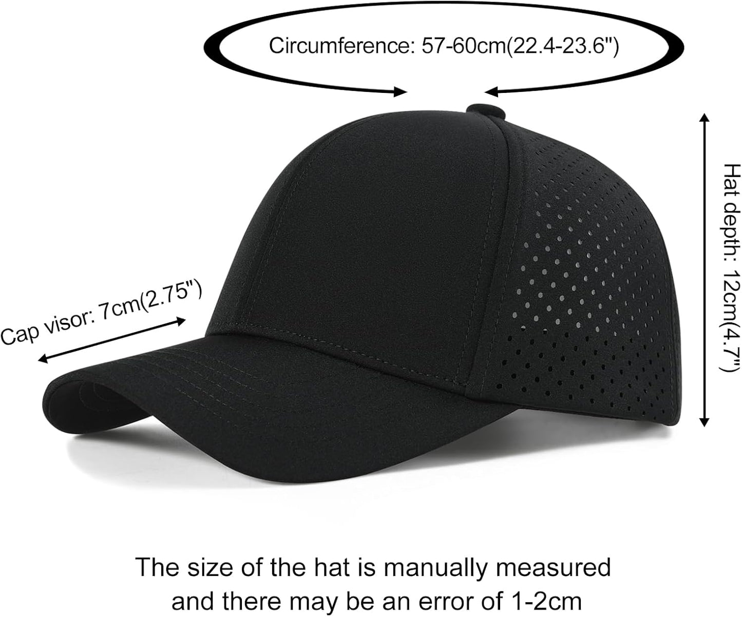 VOBOOM Men's Quick-Dry Baseball Cap - Laser Cut Mesh Design | Curved Brim Snapback Hat