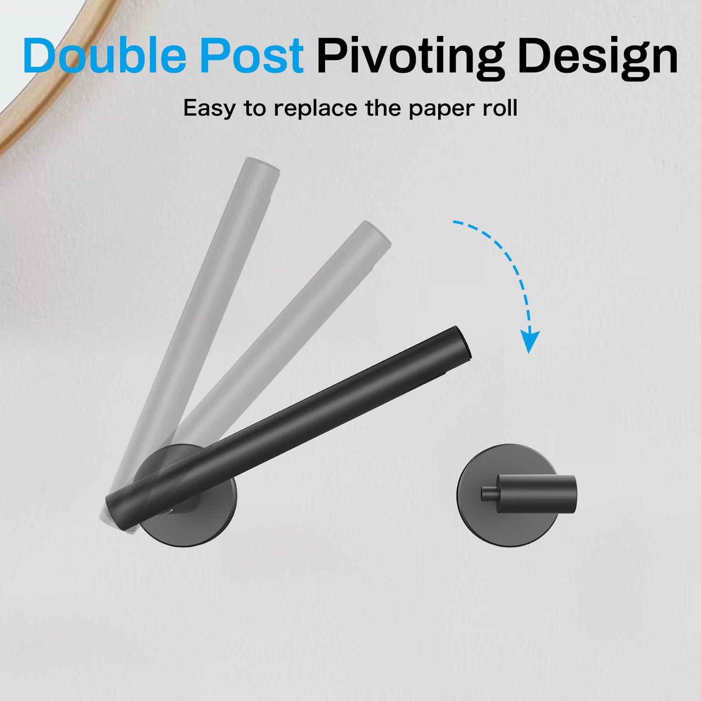 SetSail Toilet Paper Holder Wall Mount Screw-in Matte Black Bathroom Toilet Paper Roll Holders Stainless Steel Tissue Holder for Bathroom Hardware Accessories