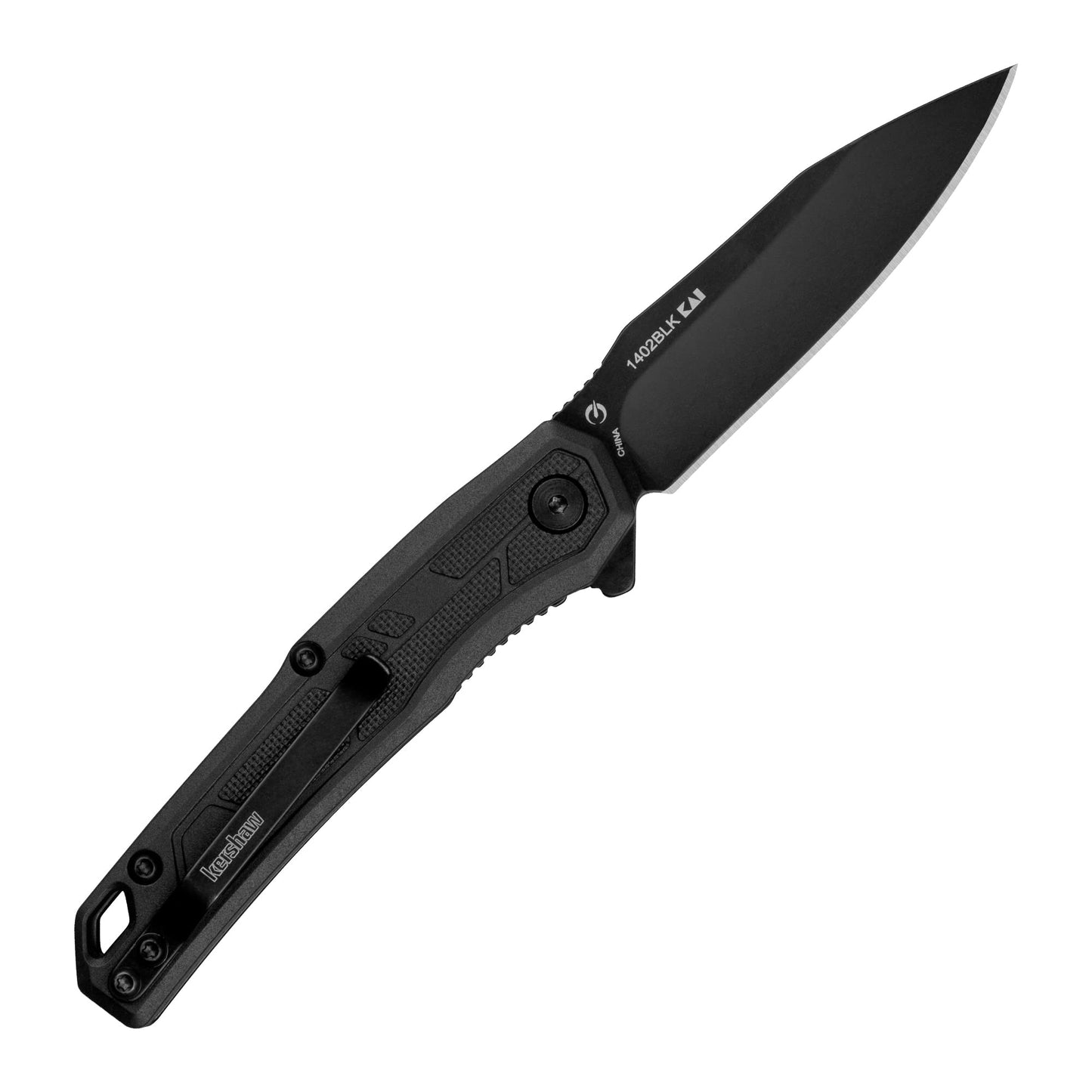 Kershaw Appa Pocket Knife, All-Black, 2.75 Inch Steel Reverse Tanto Blade, EDC with Assisted Opening, Reversible Pocketclip, Everyday Carry Pocket Knife for Men and Women