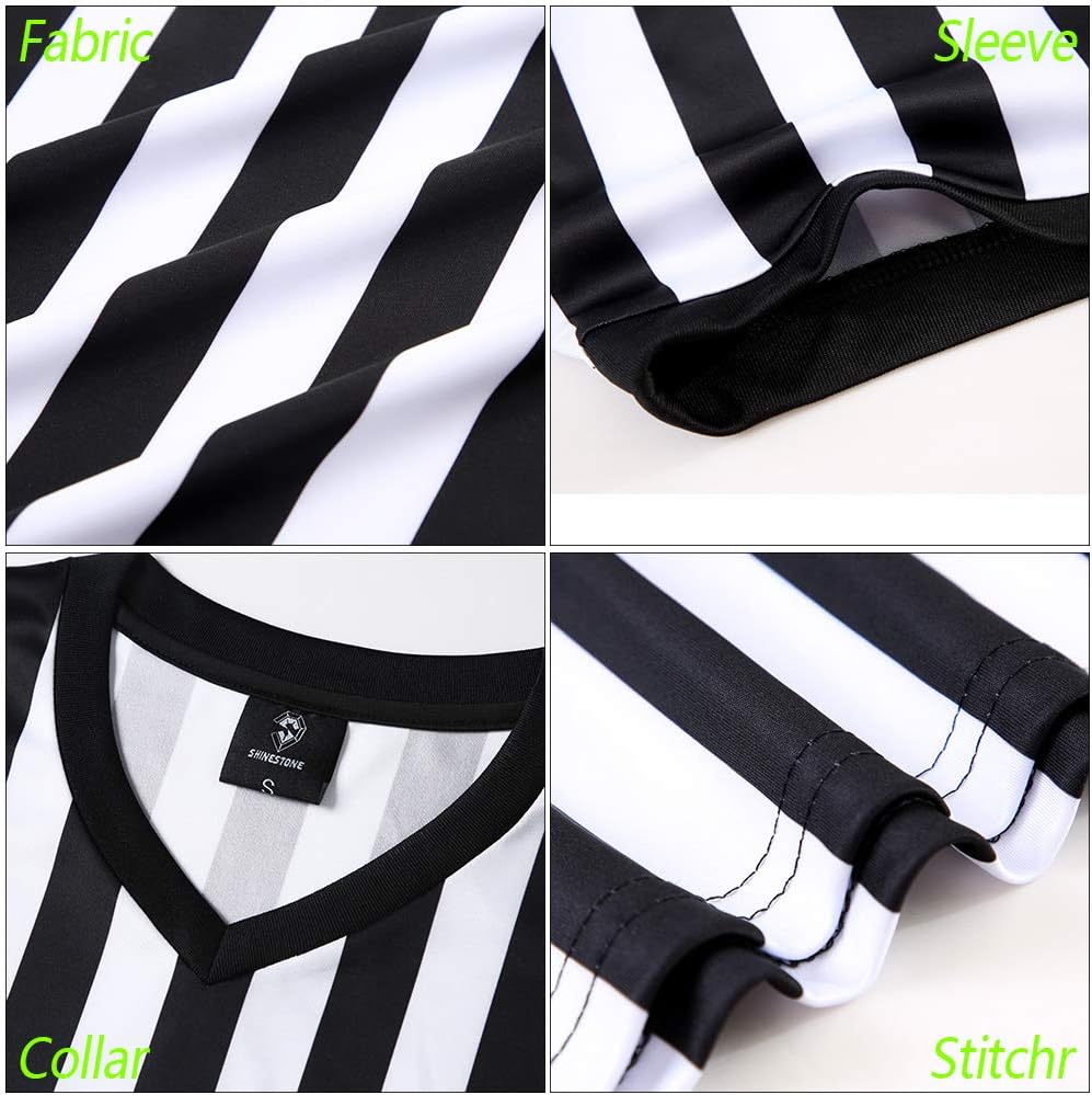 Shinestone Referee Shirt - V Neck Umpire Jersey for Football & Sports | Perfect Holiday Gift