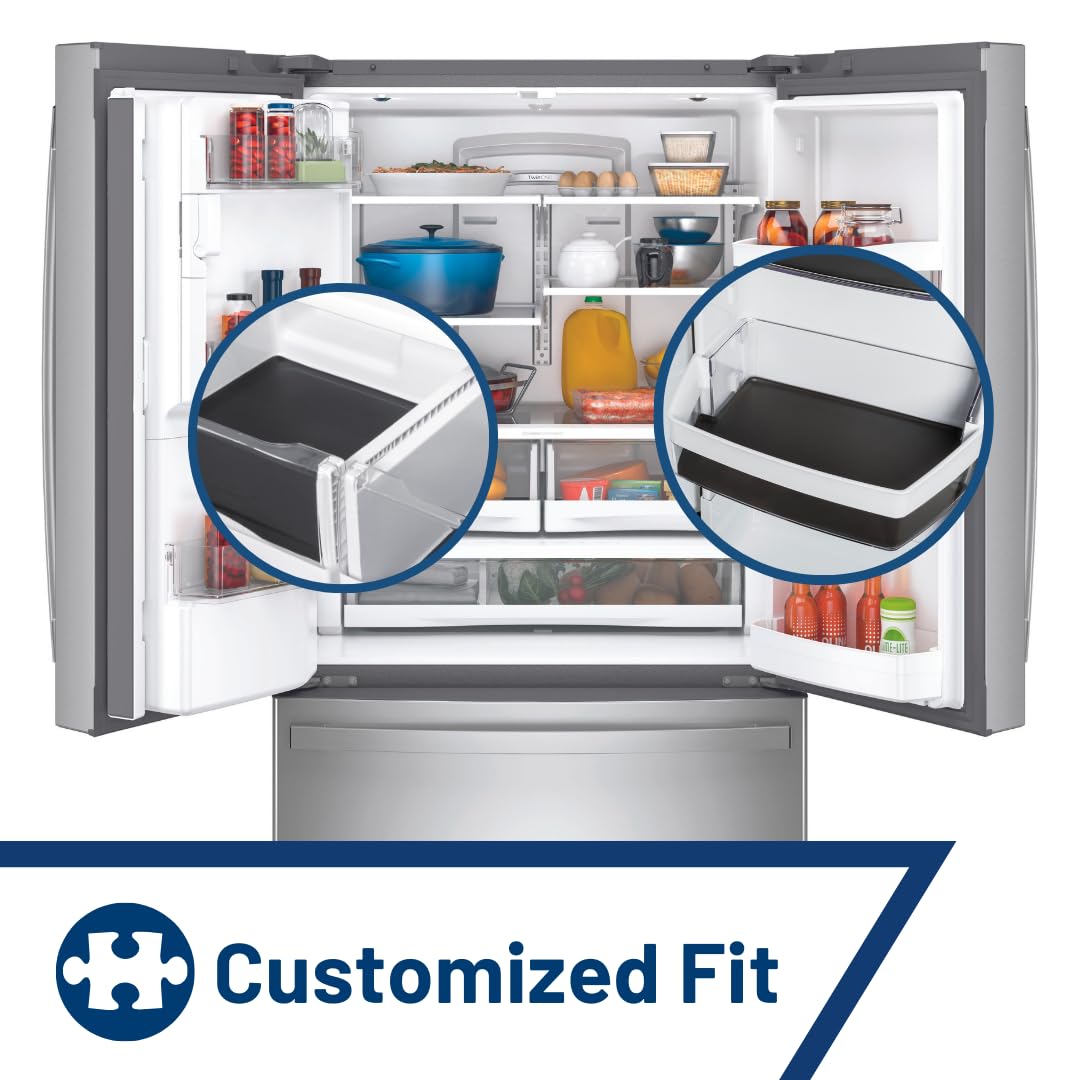 GE Appliances Refrigerator Drawer & Bin Liners with Microban for Counter Depth Refrigerators – Durable, Easy-Clean, Anti-Microbial Protection