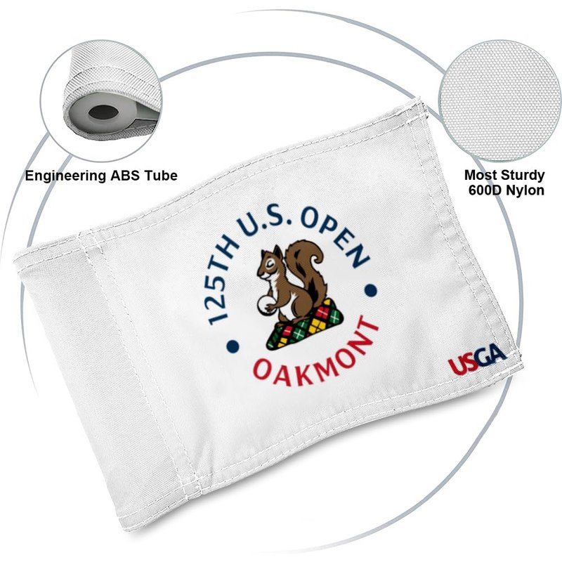 2BUT 2025 US Open Flag Oakmont Golf Pin USGA Flag Practic Putting Green Golf Flag For Backyard Garden Double-Sewn 600D Nylon Miniature Pin Flag Regulation Tube Flag(white 8"x6")