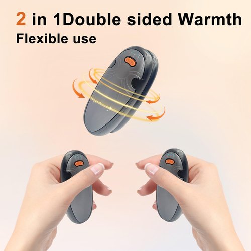 Hand Warmers Rechargeable 2 Pack,with Charging Case,14000mAh Electric Hand Warmer Reusable, 60Hrs Long Heating, Portable Pocket Heater Handwarmer for Women Men, Outdoor Camping, Ski Equipment (Grey)