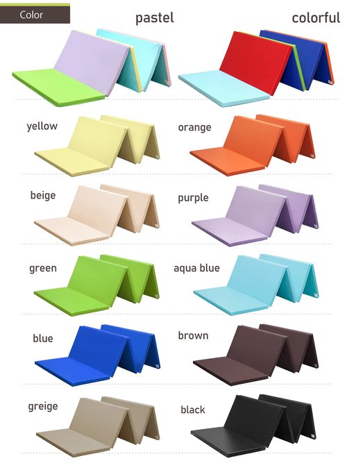 KaRaDaStyle Gymnastics Mat Folding Stretch Mats 75"x31"x1.2" Exercise Muscle Training Children Play Horizontal Bar Mat Yoga Sports Soundproof Home Use (Colorful/5-fold)
