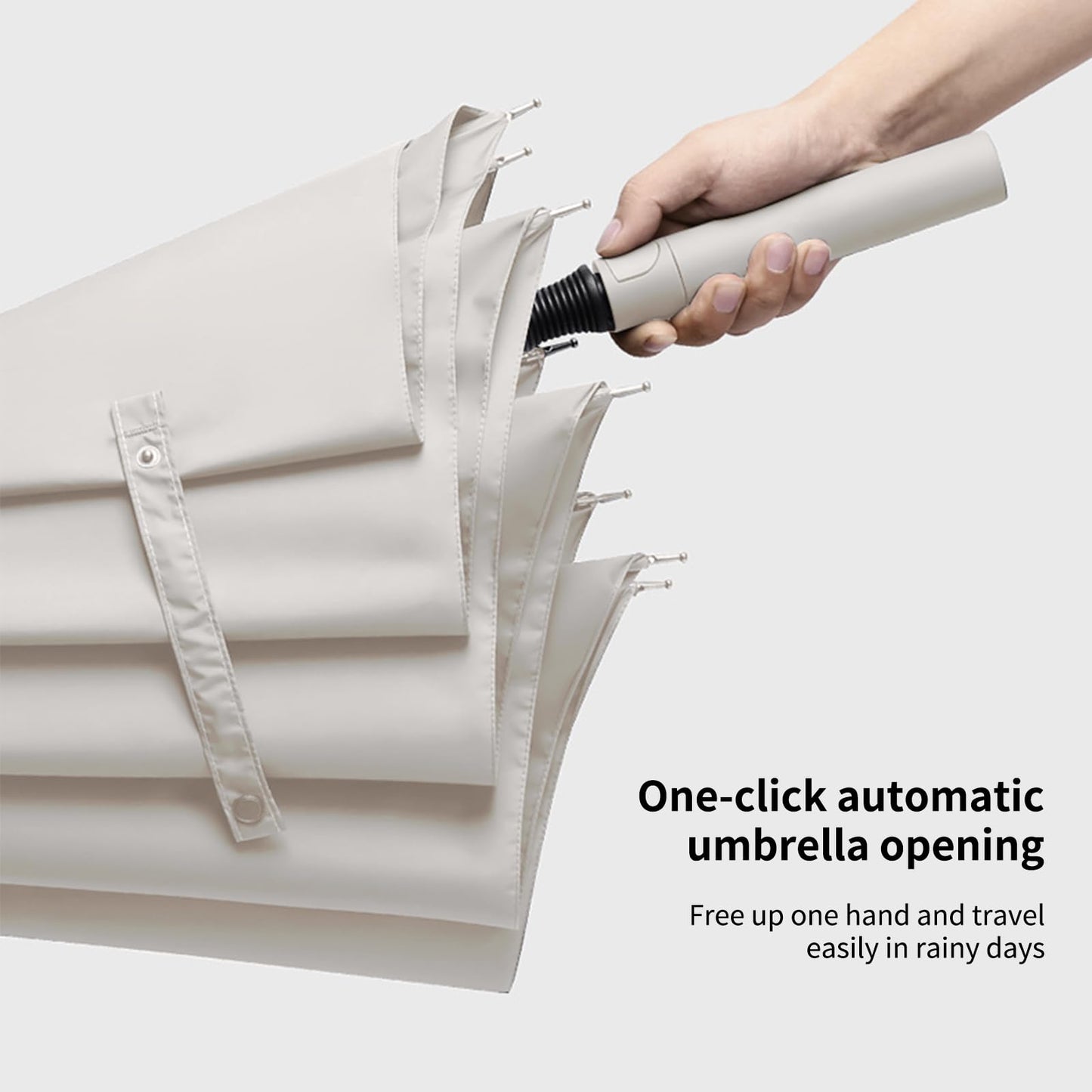 Trenovo Heavy Duty Large Golf Umbrella for Rain, Big Automatic Golf Umbrellas Windproof, 57 Inch Extra Large Oversized Umbrella for Rain Sun for Men Women-Beige