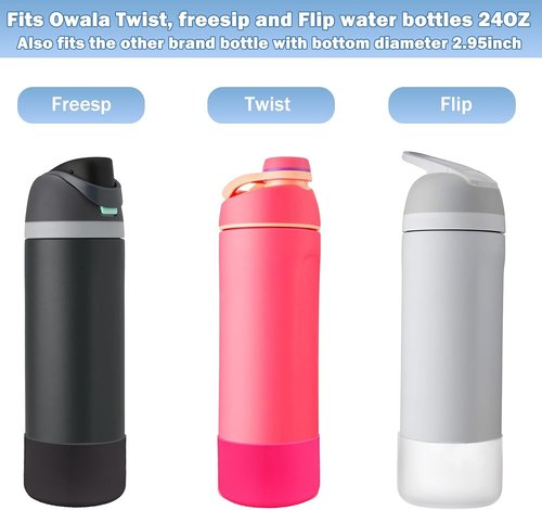 LUCKINEE Silicone Boot Sleeve for Owala Water Bottle - 2Pcs Protective Bottom Bumper, BPA Free, Anti-Slip