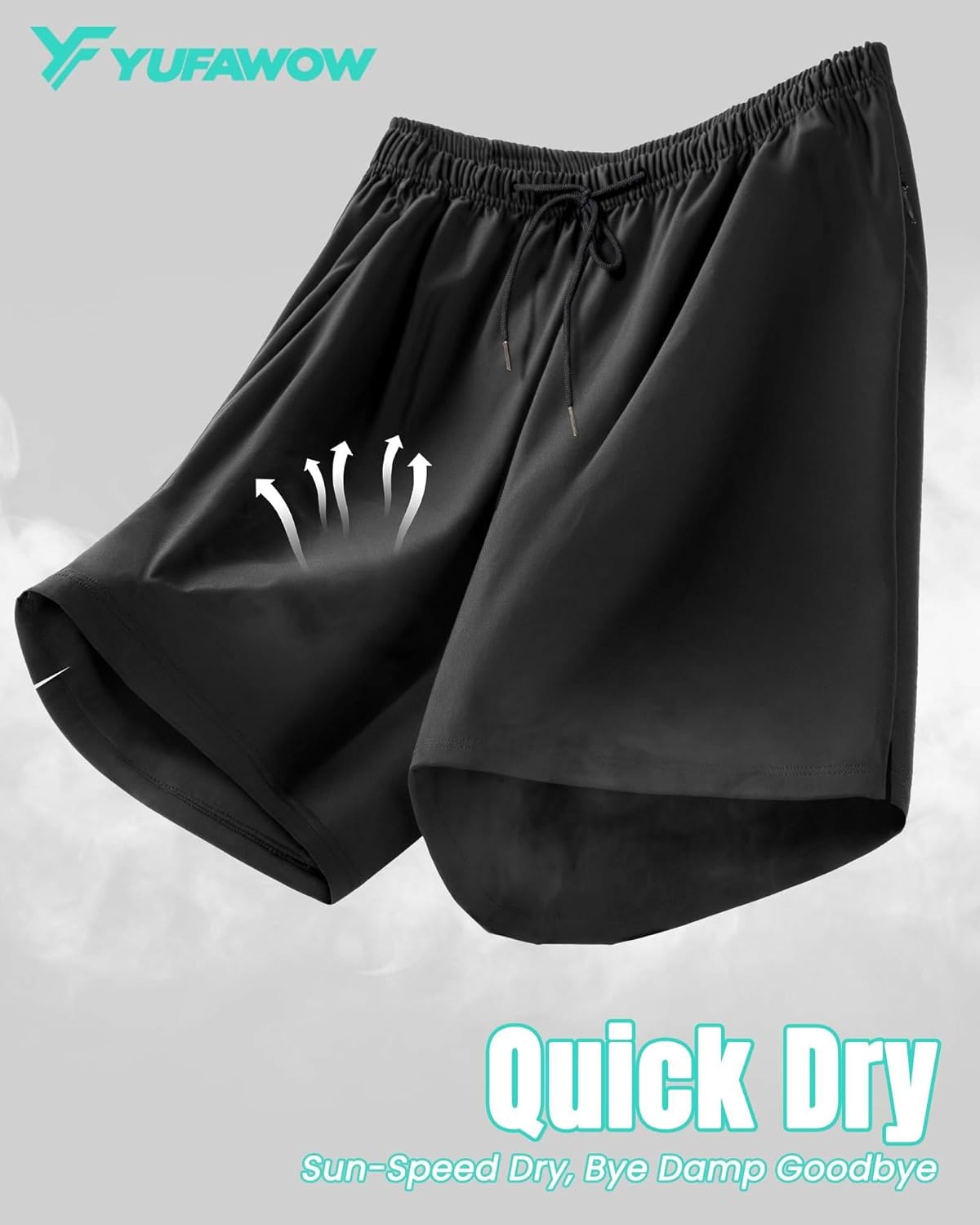 Skiennix Men’s Swim Trunks - Quick Dry 7-Inch Compression Liner with Zipper Pockets for Beach & Gym