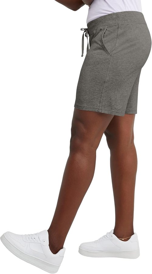 Hanes Women's Jersey Shorts - Comfortable Drawstring Cotton with Pocket | 7" Inseam