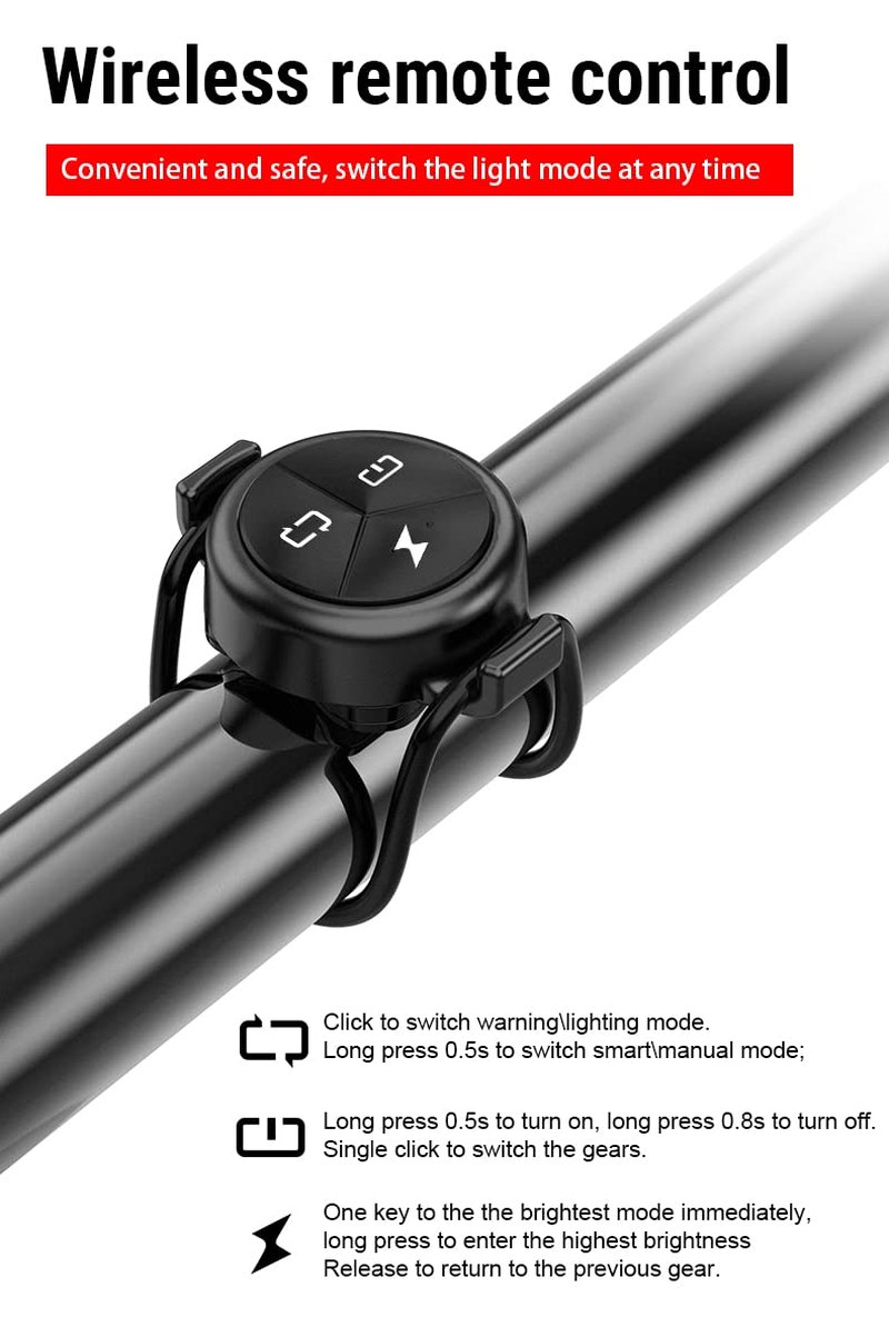 TOWILD Bike Light Accessories Wireless Remote Control for Bike Light CL1200 CL600 CL900 BR1000 CL1200Pro CL1000