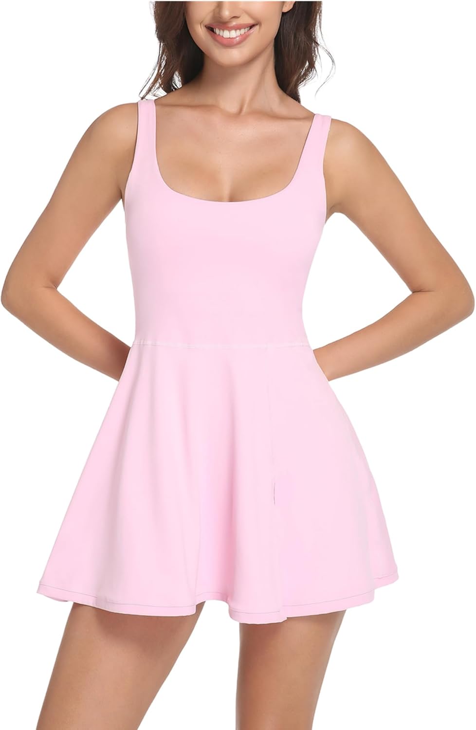 Skiennix Women's Tennis Dress - Built-In Shorts & Bra, Athletic Golf Activewear with Pockets