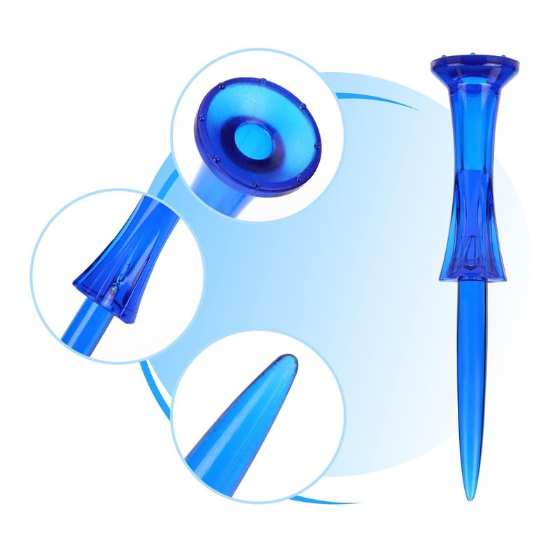 WMAWJBT Golf Tees 3-1/4’’ 50 Count Plastic Golf Tees Reduced Friction & Side Spin Professional Unbreakable Durability and Stability Blue