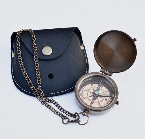 A S Handicrafts Engraved Compass Gift for First Communion, Baptism, Religious Gifts for Men, Confirmation, Missionary