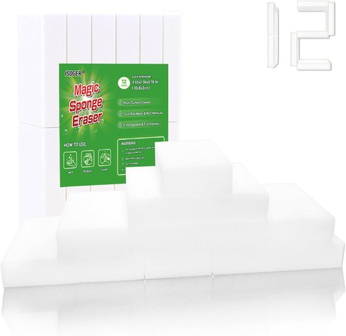 Magic Melamine Sponge Eraser - GRS Certified 12 Pack | No Scratch, Super Absorbent Cleaning Sponges