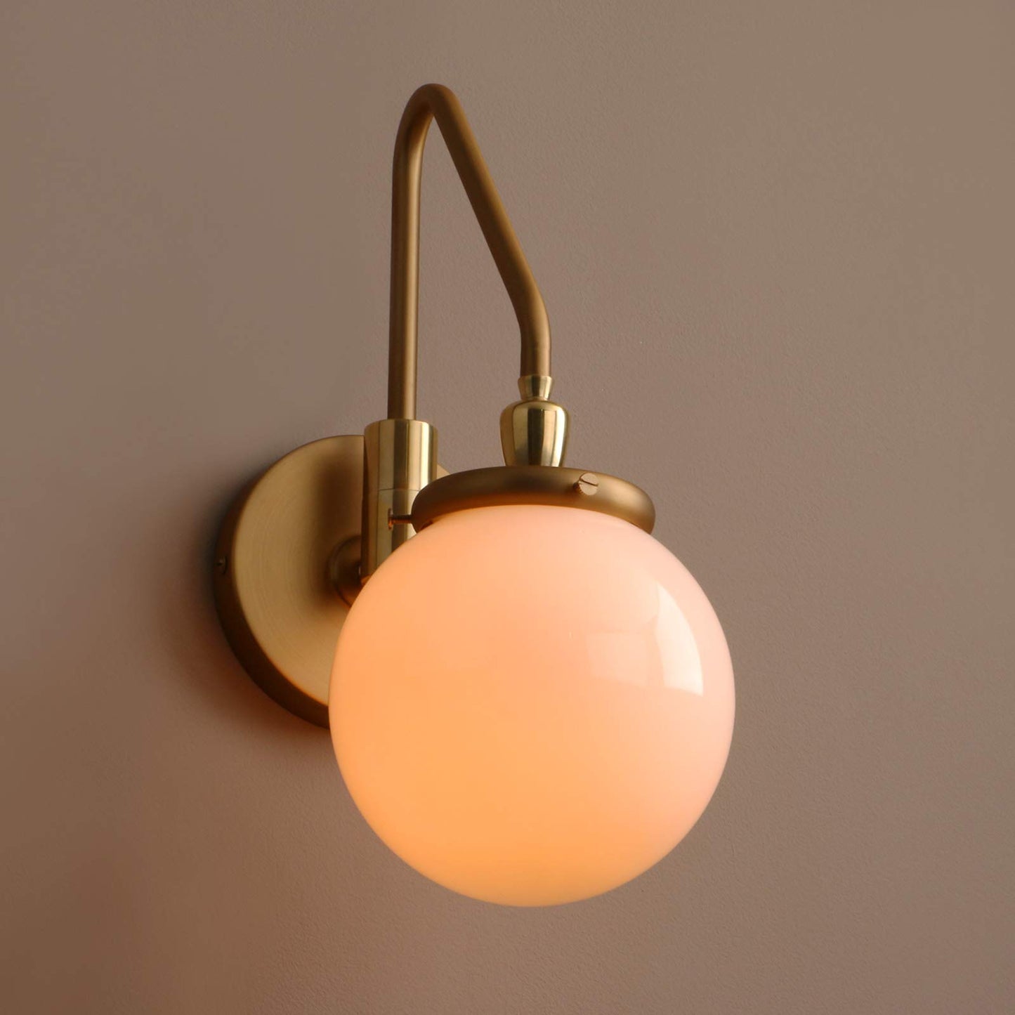 Pathson Vintage Hardwired Wall Sconce Lighting Milk White Globe, Adjustable Swing Arm Bedside Wall Lamp E26 Base, Wall Light Fixture for Bathroom Bedroom Living Room (Antique)