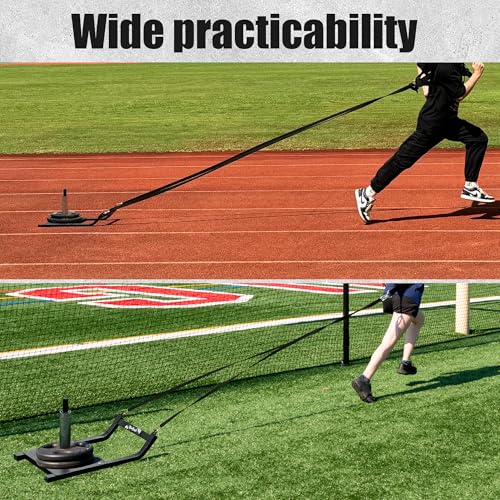 GanFindX Black Workout Weight Sled for Speed & Strength Training, Adjustable Belt