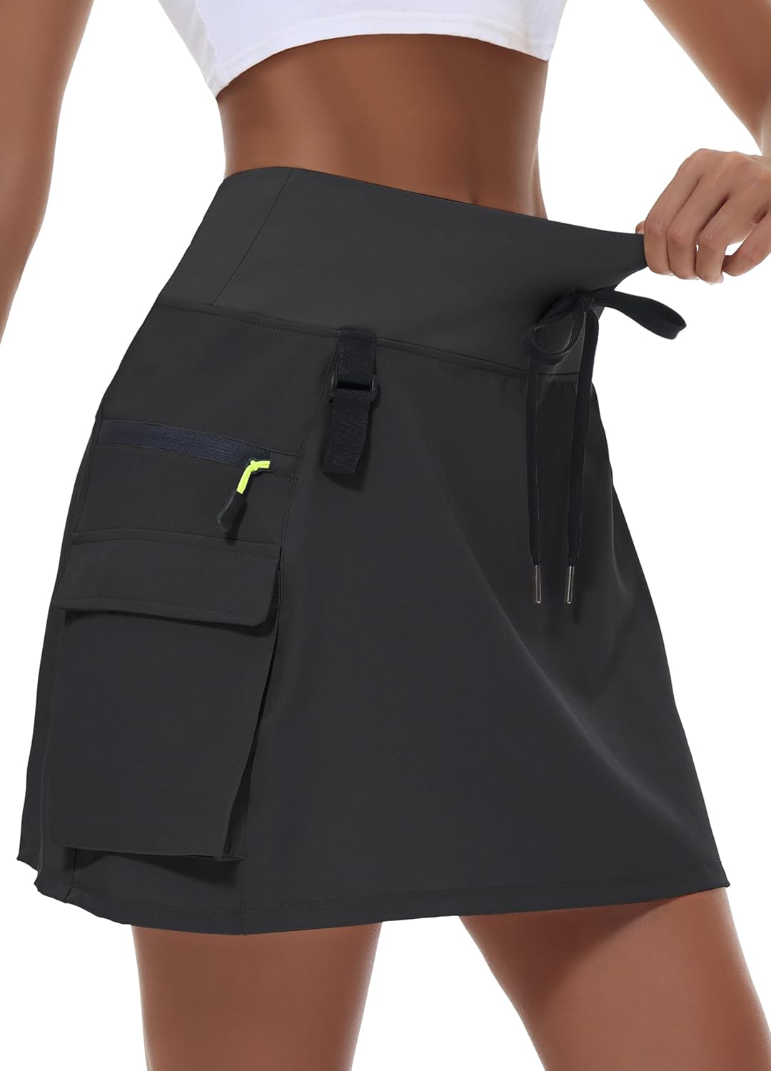 MIVEI Skorts for Women - High Waisted Quick-Dry Hiking Cargo Skorts with Zipper Pockets