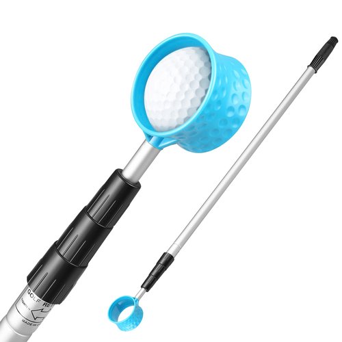 HOW TRUE Golf Ball Retriever, 12ft 15ft 18ft Aluminum Alloy Golf Ball Retriever Telescopic for Water Golf Ball Picker Grabber Golf Accessories Golf Gift (12ft)
