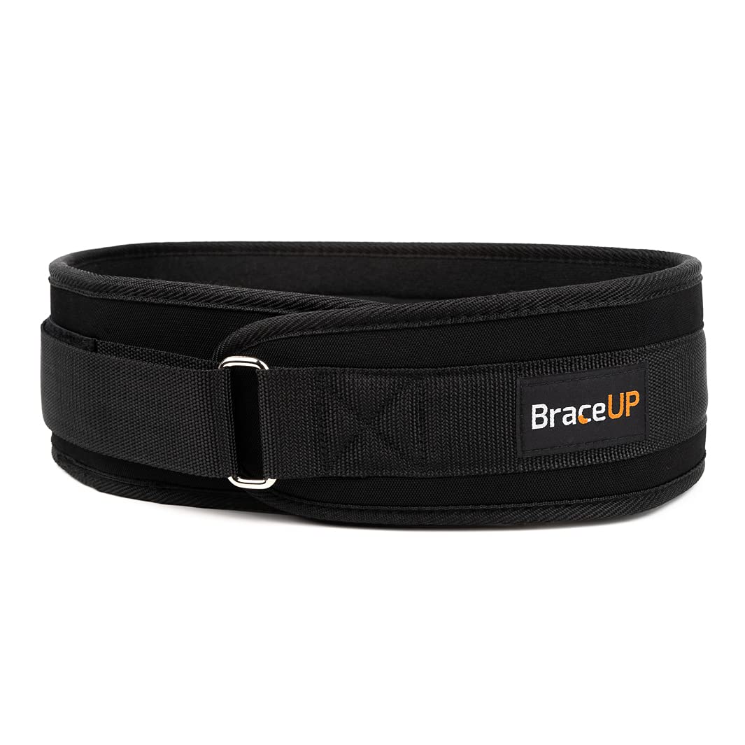 BraceUP Weight Lifting Belt for Men and Women – 4-inch Weightlifting Workout Belt, for Powerlifting, Bodybuilding, Gym Training, and Lifting Back Support (XL)