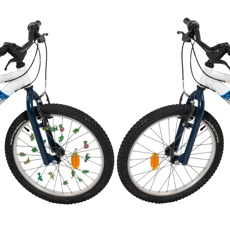 Wheely Bikes 36 Pcs Kids Bike Spoke Decorations – Cute Dinosaur, Flower & Butterfly Kids Bike Accessories for Boys, Bike Charms - Party Favors, Goodie Bag Stuffers for Boys & Girls, Green