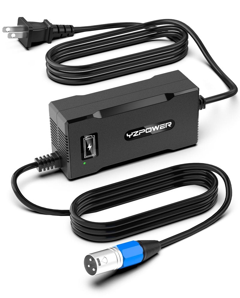 YZPOWER 48V Lithium Battery Charger 54.6V 4A Fast Charger with Turbo Cooling Fan - Overheat Protection, 3-Pin XLR Connector for Electric Bike/Scooter/E-Scooter/Electric Scooter/Ebike