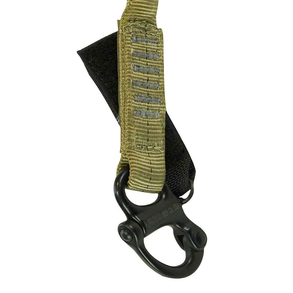 Fusion Tactical Military and Police Helo Lanyard - 6ft Elastic Bungee with Snap Hook Shackle, 23kN - Coyote Brown, 72 inches