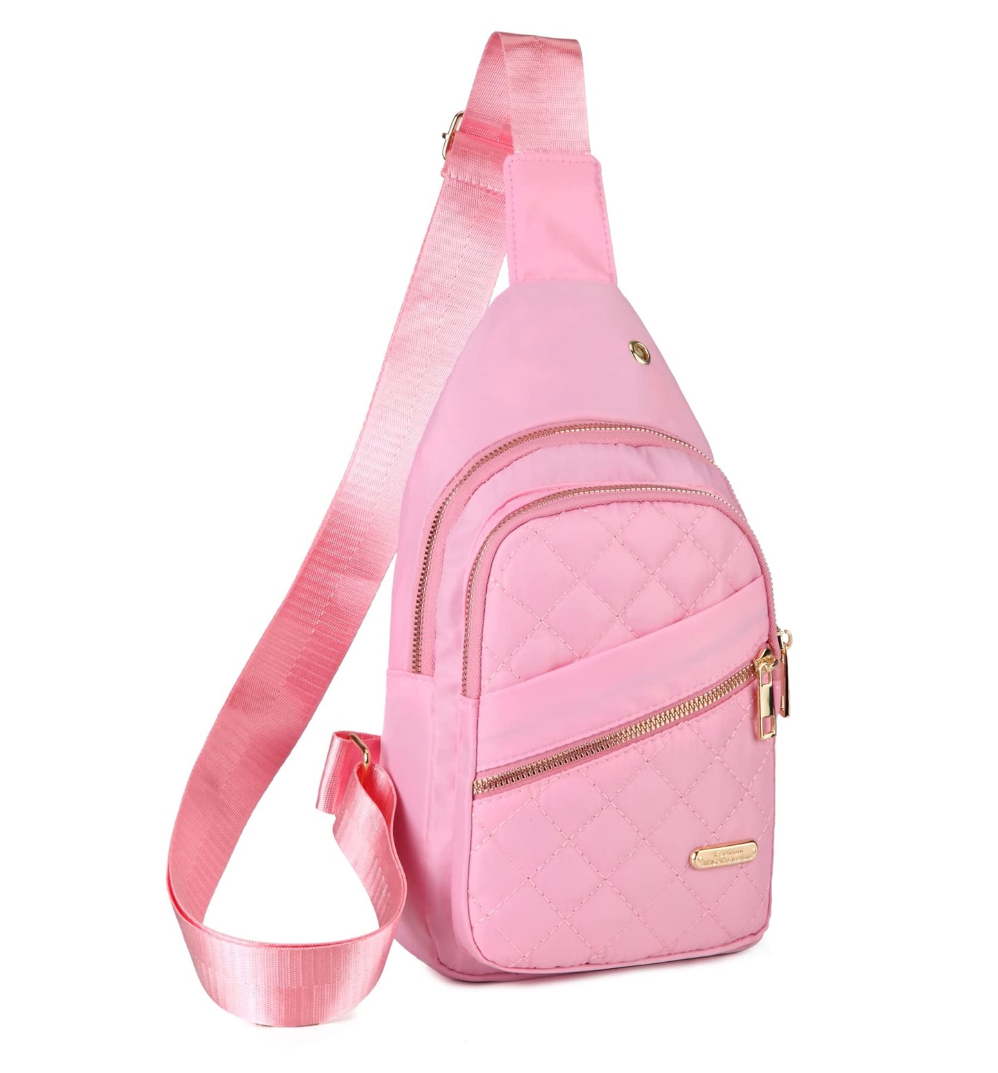 AOSTIHOT Small Crossbody Bags Sling Bag for Women, Sling Backpack Chest Daypack Cross Body for Travel Casual Running Hiking Pink