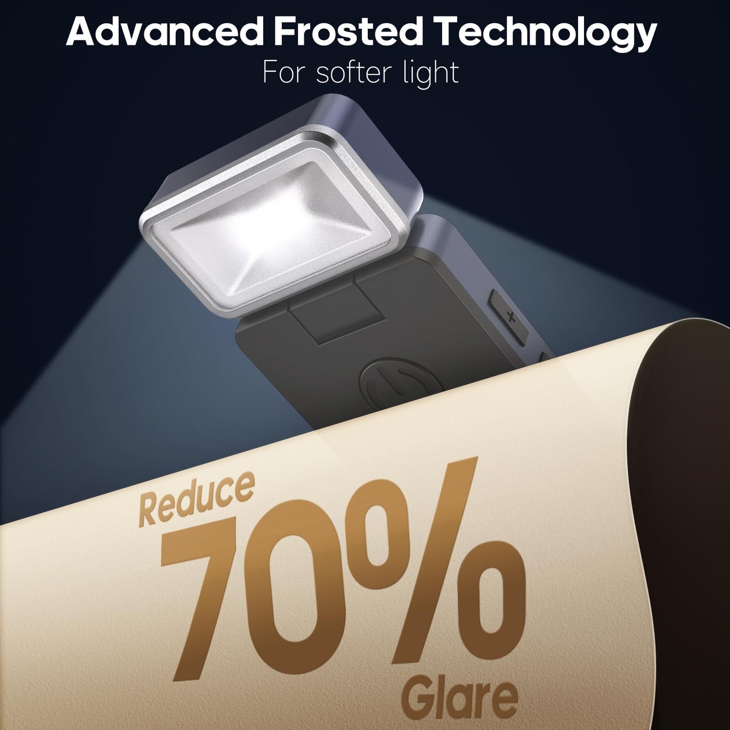 CMUBH Reading Light, Book Light for Reading in Bed, USB Rechargeable Book Reading Light Clip-on LED Bookmark Lamp with 3 Amber Colors & 5 Brightness Dimmable for Book Lovers, Kids Grey