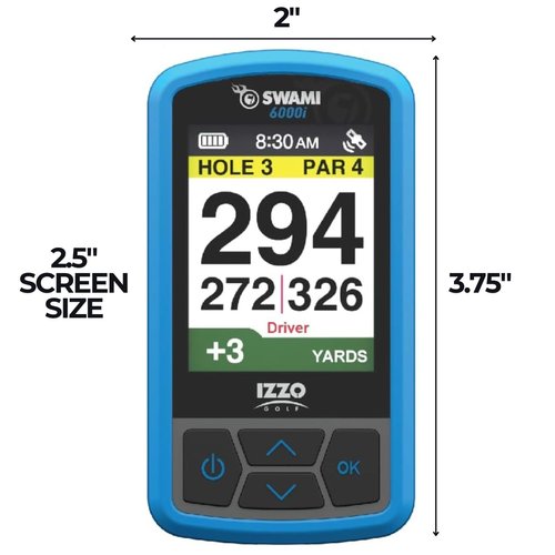 Izzo Swami 6000 Handheld Golf GPS Water-Resistant Color Display with 38,000 Course Maps & Scorekeeper