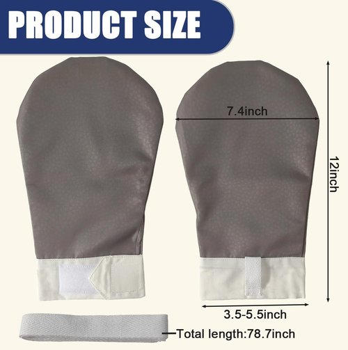 Ajqxh 2PCS Waterproof Dementia Restraint Gloves,Anti Scratch Mitts for Elderly,Protective Mitten for Dementia Patients/Adults
