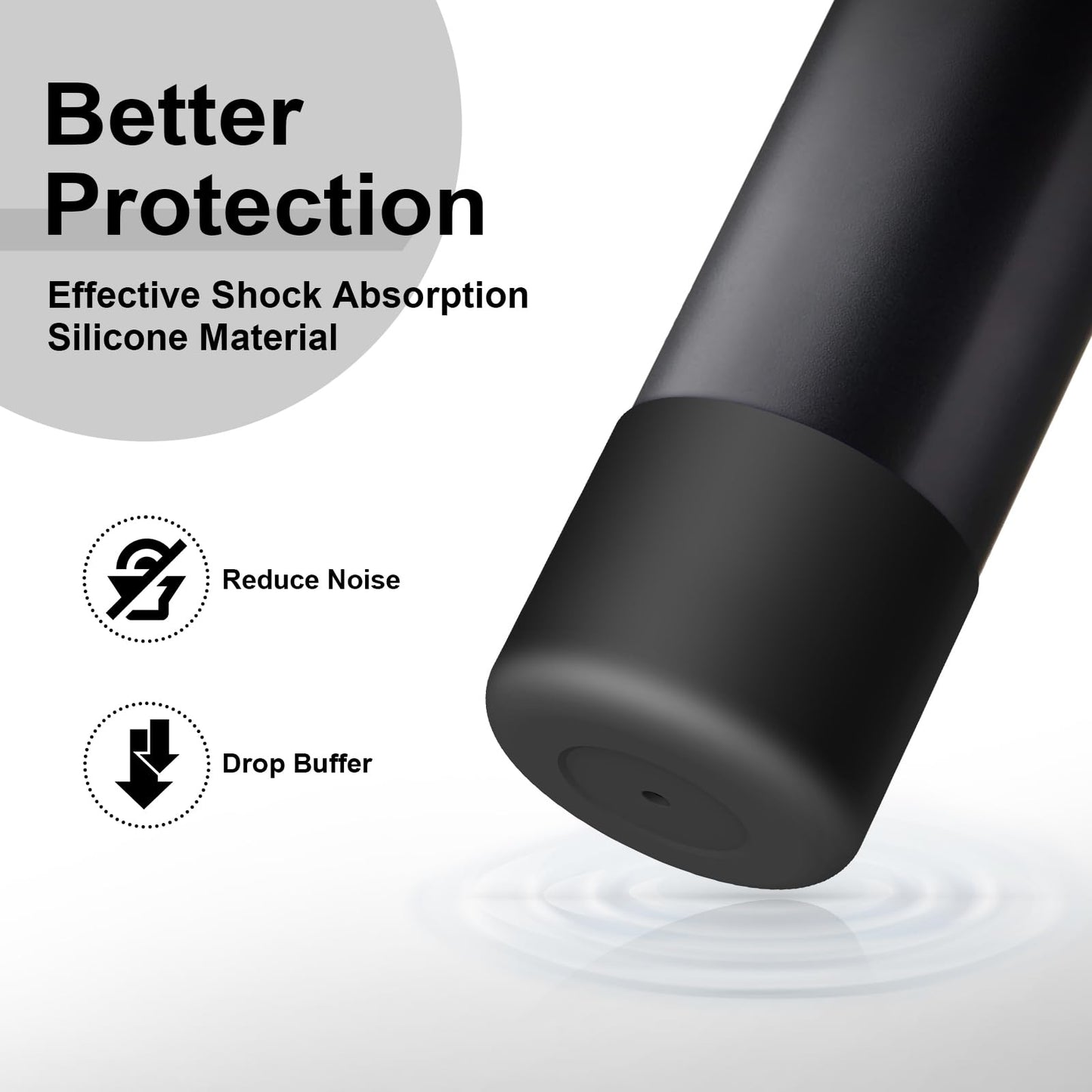 Alwenid 2PCS Silicone Water Bottle Boot for Owala 24 Oz, Anti-Slip Protective Sleeve Bottom Bumper Protector for FreeSip, Twist, and Flip Stainless Steel Water Bottles (Black)