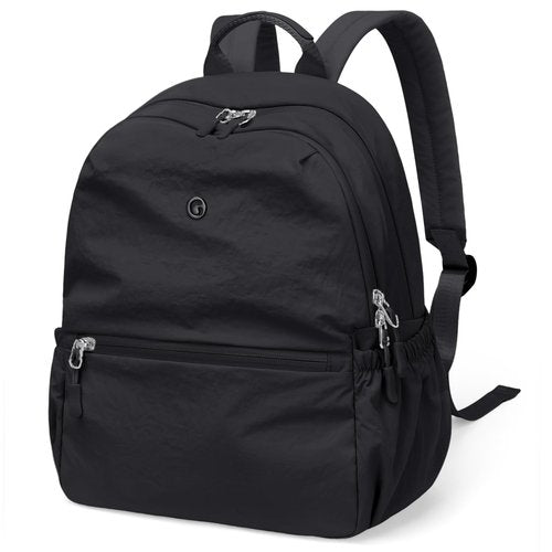 GOLF SUPAGS 13L Mini Backpack Lightweight Nylon Daypack for Women, Small City Pack, Versatile Ladies Backpack for Shopping & Travel, Black