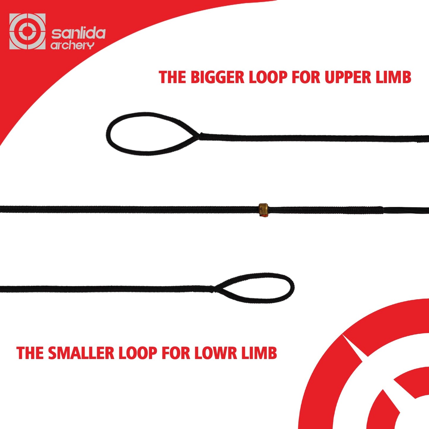 sanlida Archery 2pcs Bow String Replacement for Recurve Bow, Standard/Universal Dacron BCY B55 Bowstring Replacement, AMO Length 48"/54"/62"/66"/68"/70",12 Strands (62inch)
