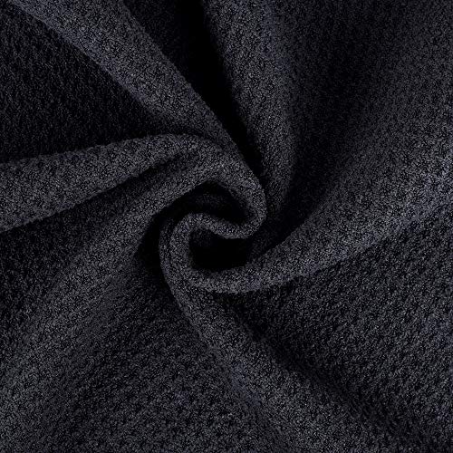 Tri-fold Golf Towel - 16" x 24" Microfiber with Carabiner Clip - Black