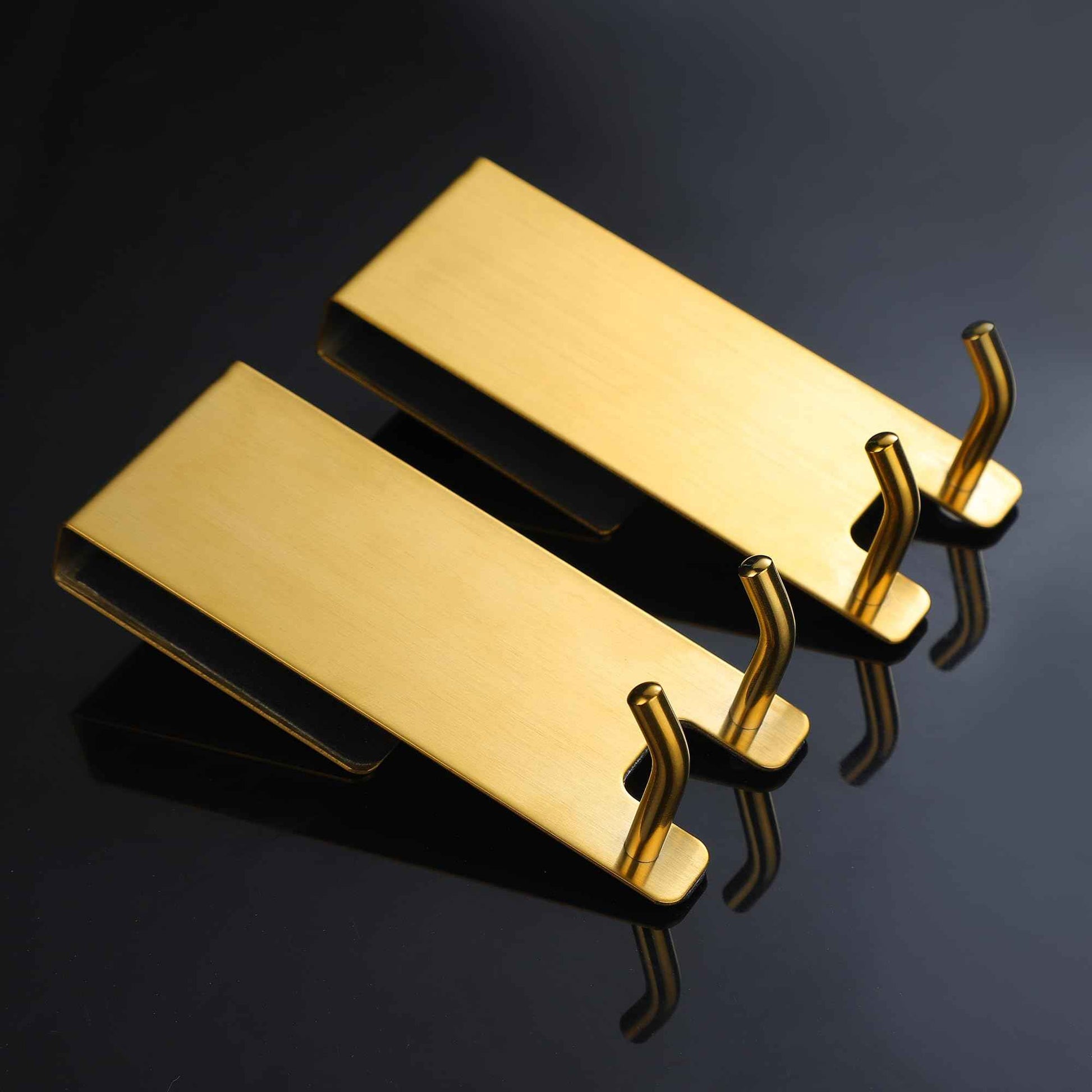 Taozun Towel Hooks for Bathrooms - Over Shower Door Hooks for Towels on Frameless Glass, Gold Stainless Steel, 3-Pack