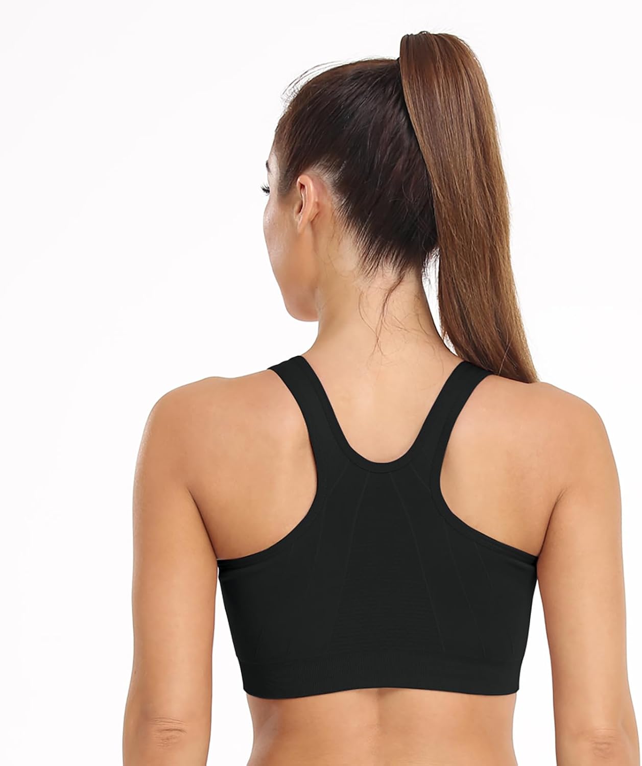 Skiennix Women's Zip Front Sports Bra - Wireless Post-Surgery Support for Active Yoga | Comfortable Fit