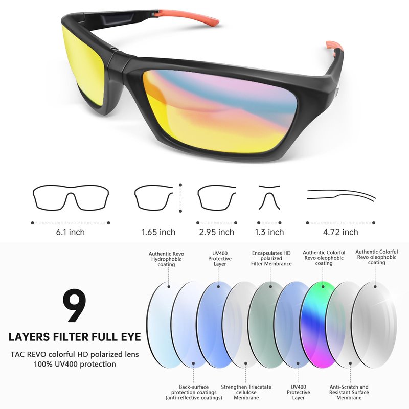 DoouBao Sports Folding Sunglasses, Polarized Sports Sunglasses for Men Women, Foldable Cycling Sunglasses with Case,Ultralight, UV Protection for Running Fishing Driving (Blue)