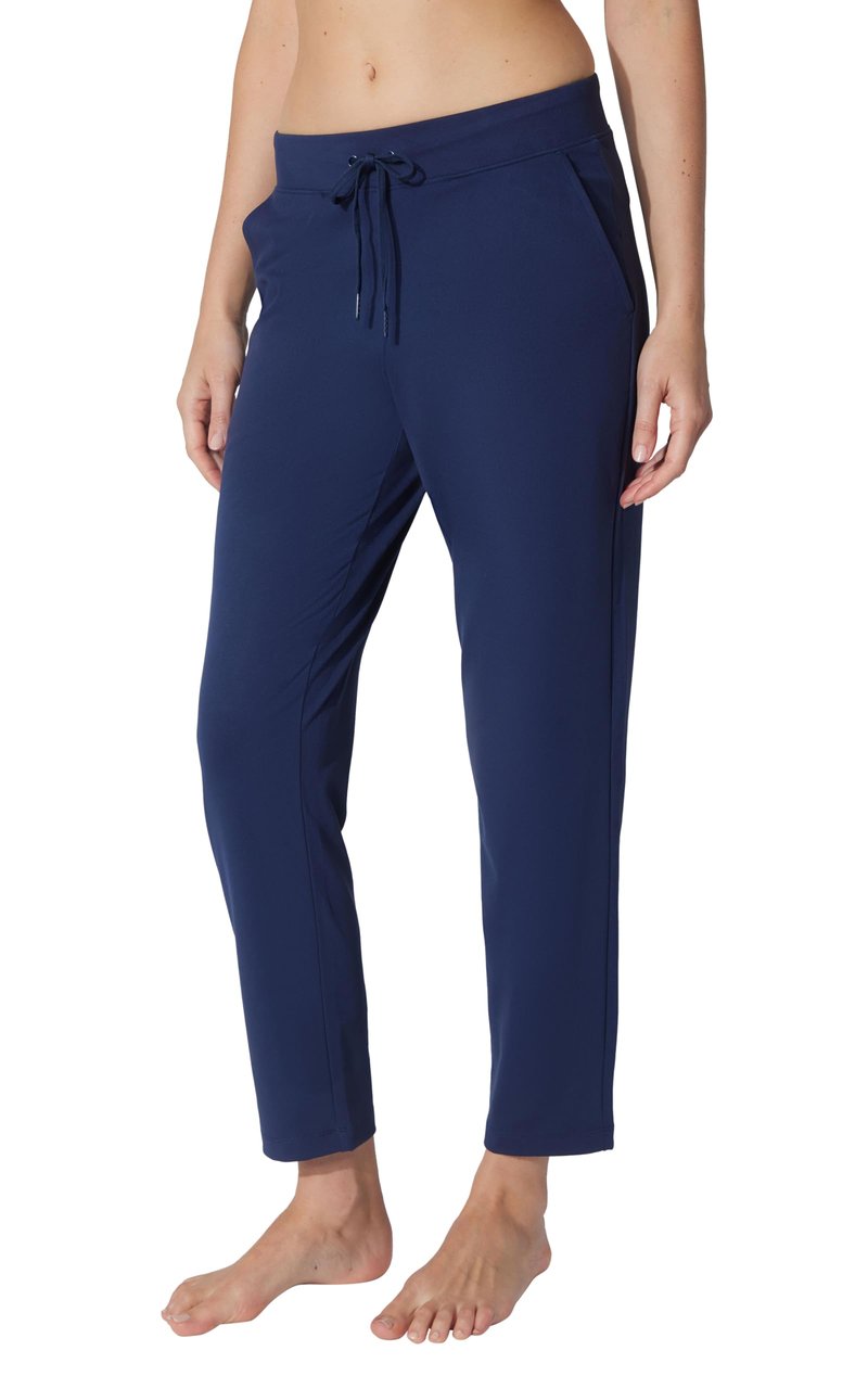 Yogalicious Womens Straight Leg Pant High Waisted Yoga Workout Pants - Naval Blue - Medium