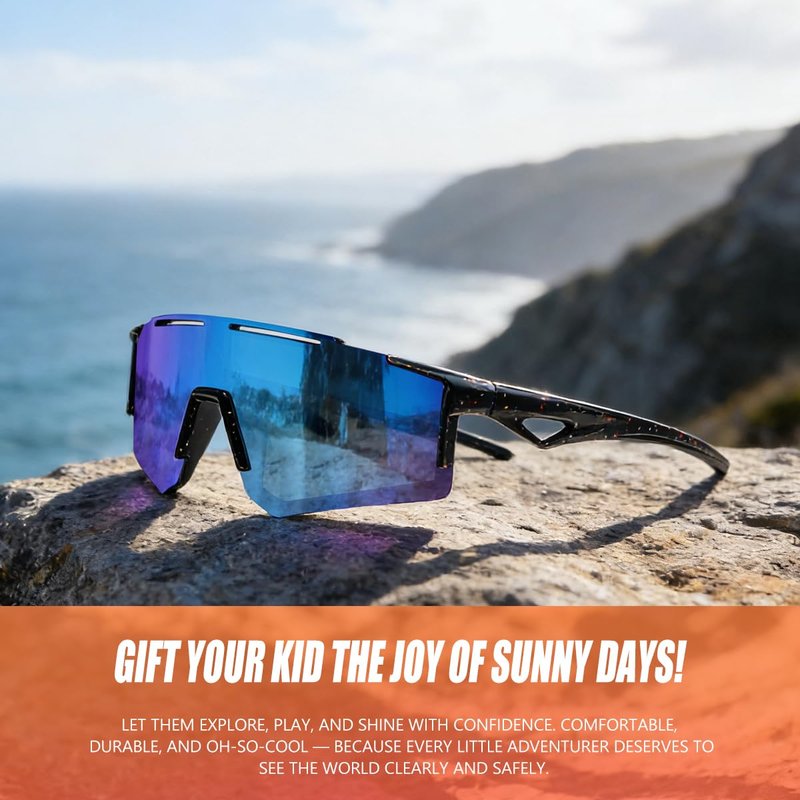 SQOQS 3PACK Kids Sunglasses Youth Baseball Sunglasses for Boys Girls - Softball Cycling Sports Sun Glasses UV400 Protection