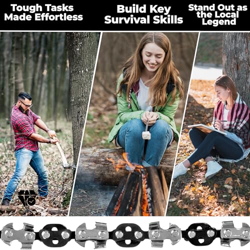 55 Inch Dual-Sided Rope Chainsaw with 70 Sharp Teeth for Tree Limb Cutting