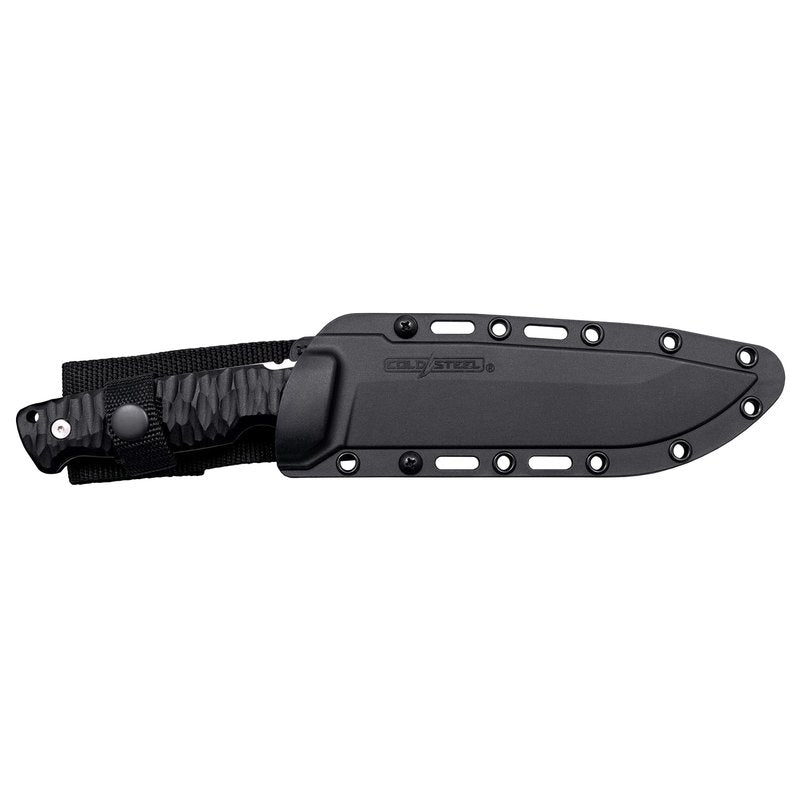 Cold Steel Razor Tek 6.5" 4116 Stainless Steel Recurve Fixed Blade EDC Outdoor Camping Hunting Utility Knife, 5 1/8" Ergonomic Textured Handle, Weather-Resistant Secure-Ex Sheath