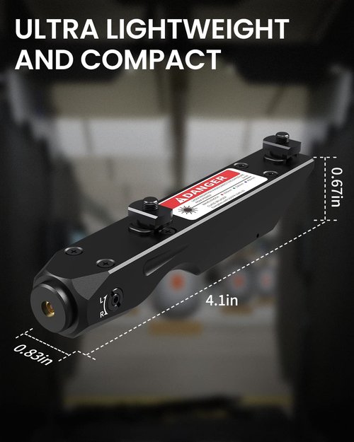 Votatu M4L-R Red Laser Sight Compatible with M-Lok Rail Surface, Ultra Low-Profile Tactical Rifle Compact Red Dot Beam with Strobe Function Magnetic Rechargeable