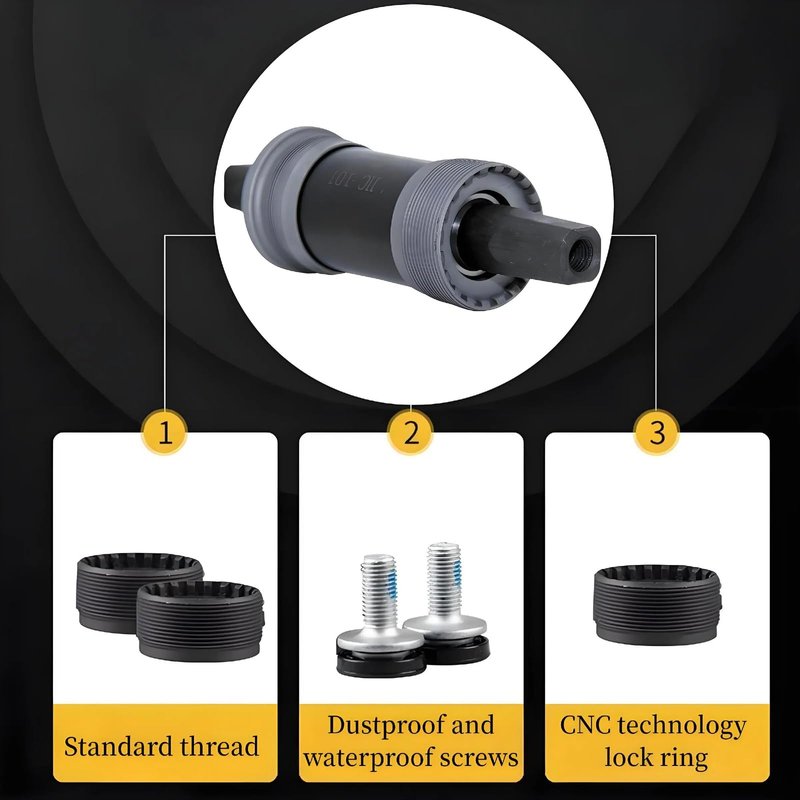 Viclaakesi Bike Bottom Bracket Mountain Square-Taper Compatible with Shimano Tourney TX800 Series (68 * 124.5mm)